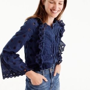 J. Crew eyelet top with bell sleeves